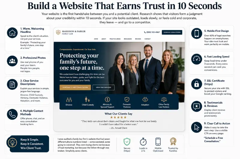 build s website for family law digital marketing