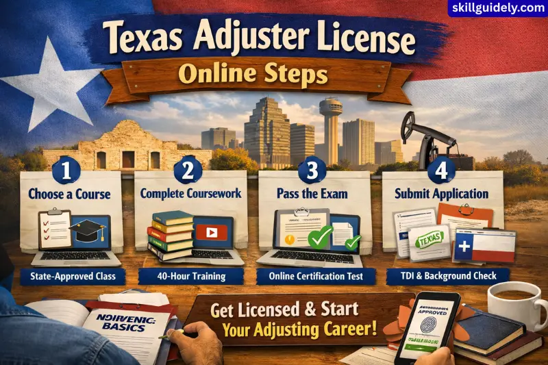 how to get a texas adjuster license online