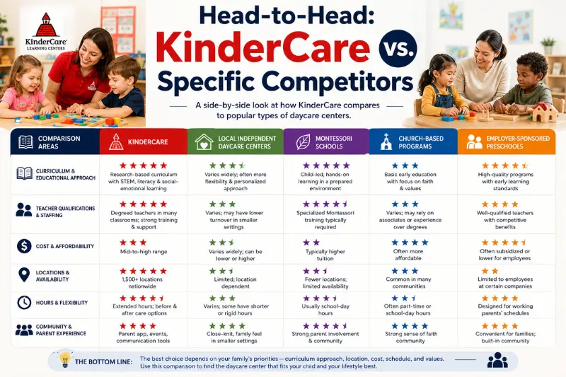 head to head kindercare vs specific competitors