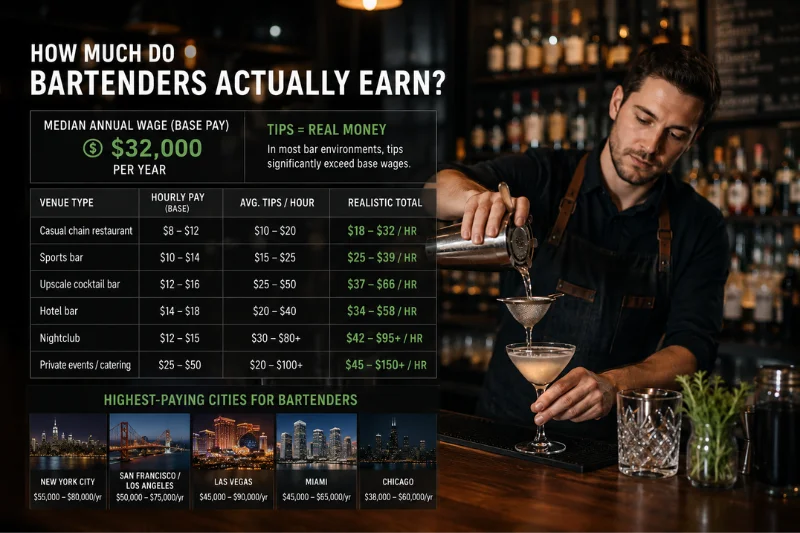 how much do bartenders actually earn