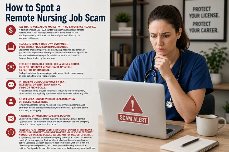 how to spot a remote nursing job scam