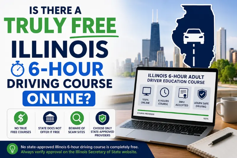 is there a truly free illinois 6 hour driving course online
