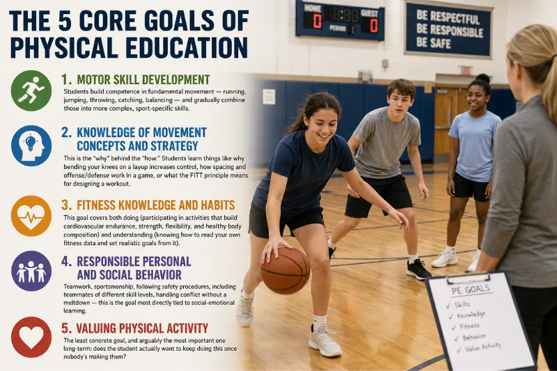 the 5 core goals of physical education